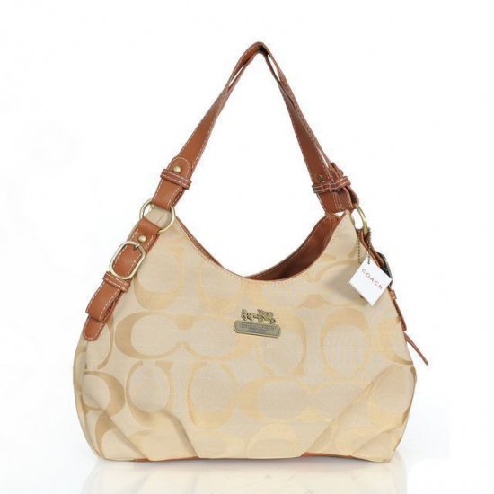 Coach Fashion Signature Medium Khaki Shoulder Bags ERE